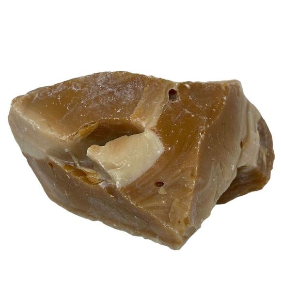 Carmel Cream Chocolate Art Glass Cullet Layered Swirl Slag  #5XL195 - Picture 3 of 6